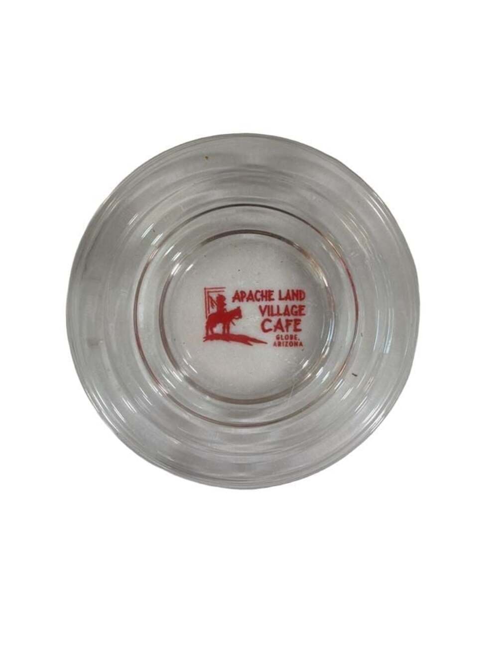 Vintage Apache Land Village Cafe Globe Arizona Glass Ashtray